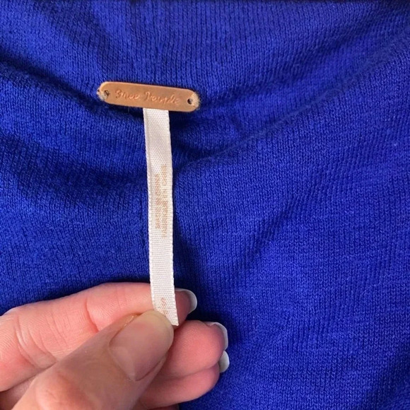 Free People hooded Top blue size S/p - Picture 4 of 7